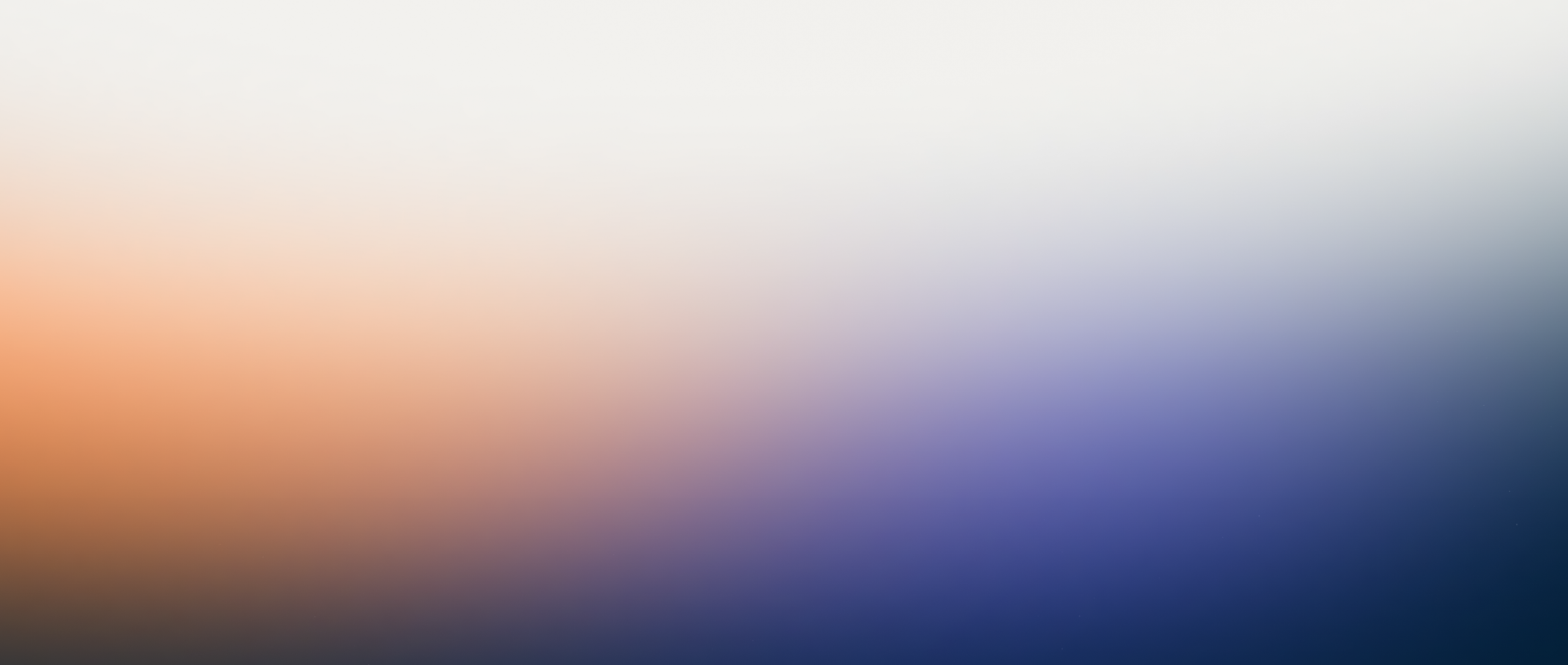 Soft gradient background with warm peach tones blending into cool blue and lavender hues.
