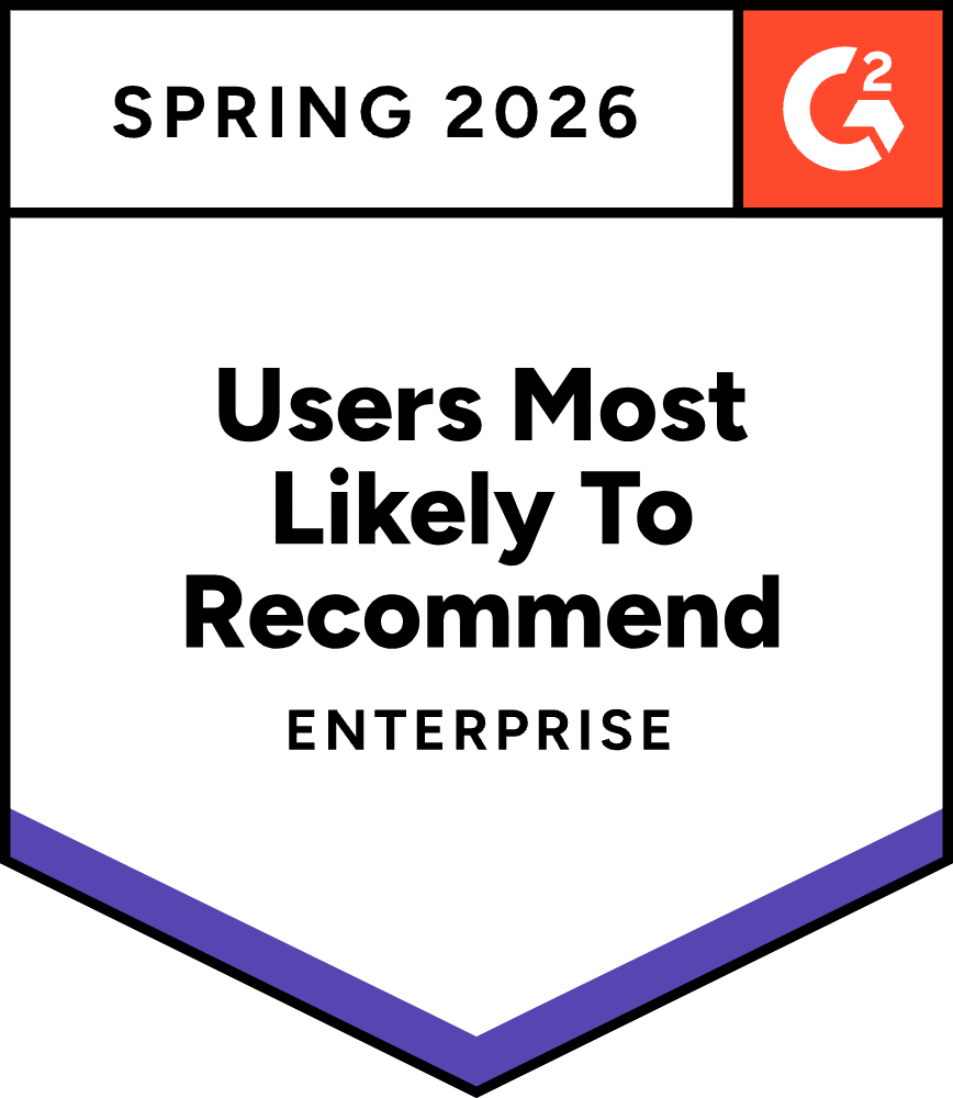 G2 Spring 2026 Users Most Likely To Recommend Enterprise