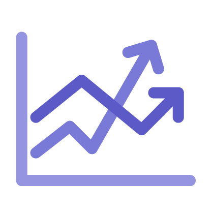 Graphic: line chart with two arrows