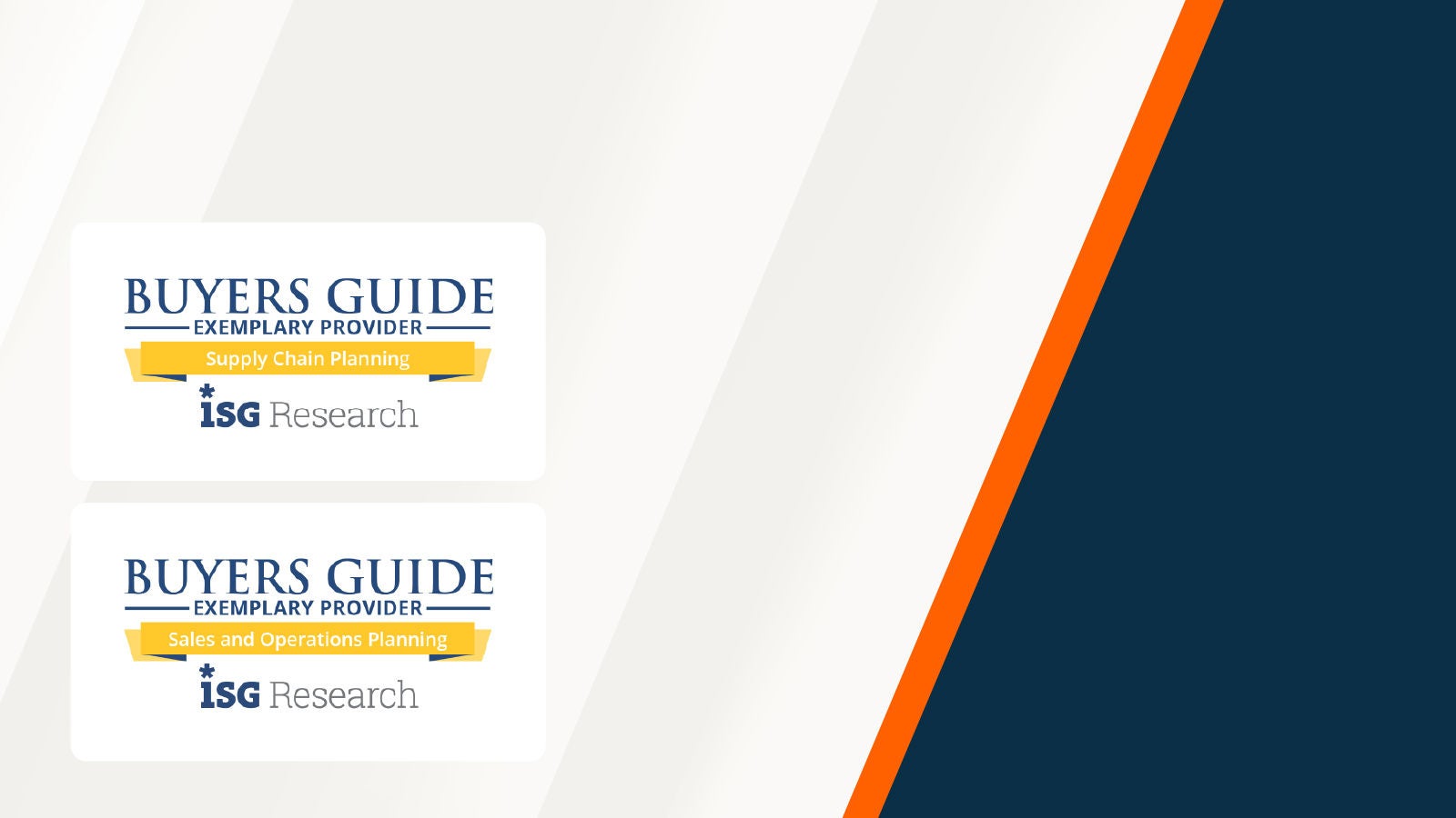 Anaplan resource tile for ISG Buyers Guide press release. With a background of soft grey tones and a vertical blue gradient on the right side.