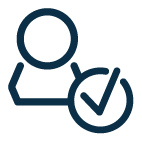Person Checkmark Dark Blue Icon