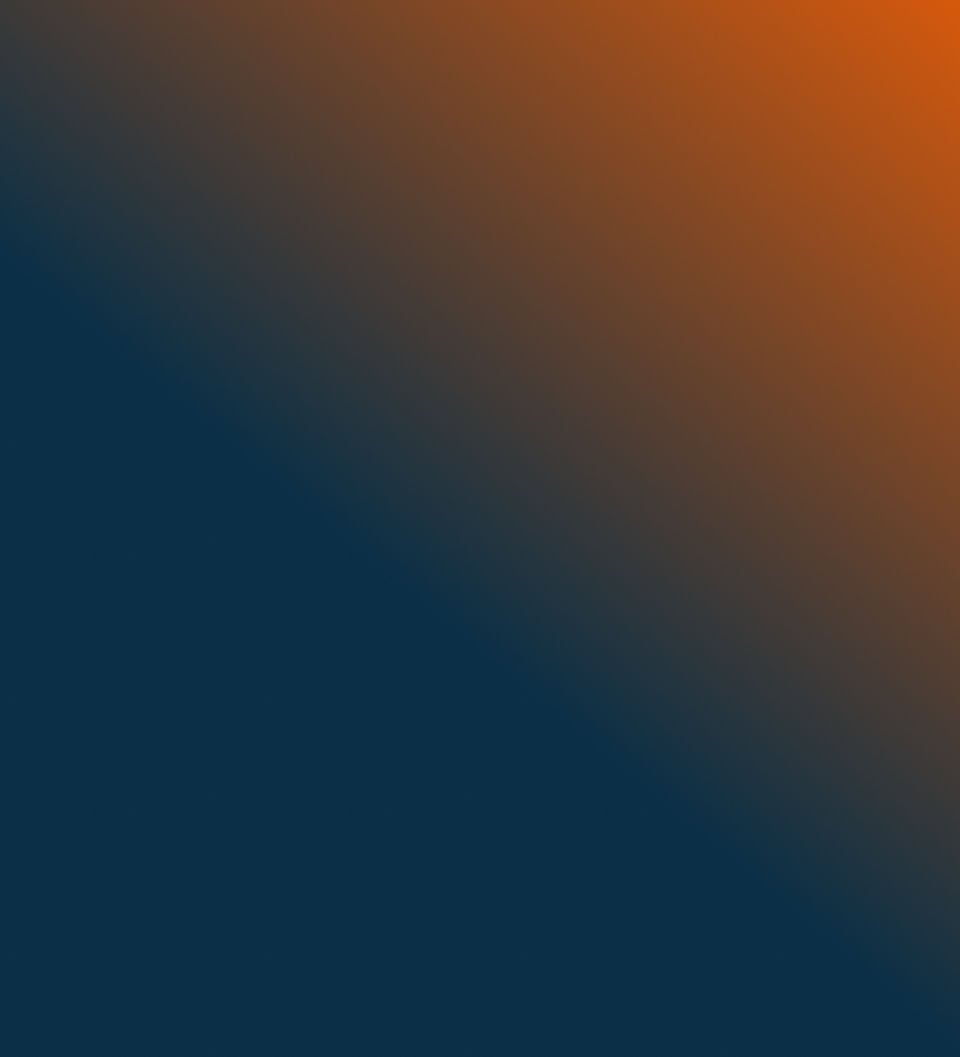 A dark blue and orange gradient background with rounded corners, blending from deep navy to bright orange.